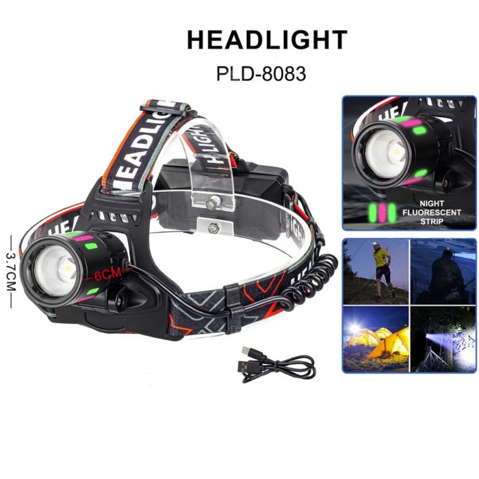 Однорежимный налобный фонарь PLD-8083, 2x18650