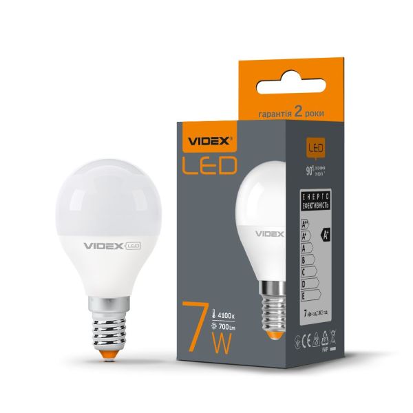 LED лампа VIDEX G45e 7W E14 4100K