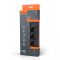 Сетевой удлинитель VIDEX ONCORD с/с 3п 3м (3x1.5мм) 2.4А 2USB+USB-C с кнопкой Black