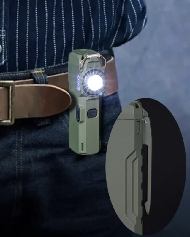 Ліхтар-запальничка MULTIFUNCTIONAL D51-COB Green