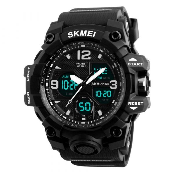Годинник наручний чоловічий SKMEI 1155BBK (Black)