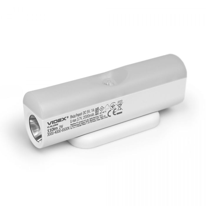 LED Світильник акумуляторний з датчиком руху VIDEX VL-NL108W