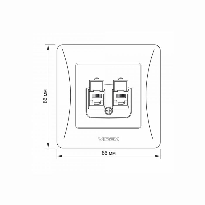 Розетка CAT6+CAT3 подвійна срібний шовк VIDEX BINERA