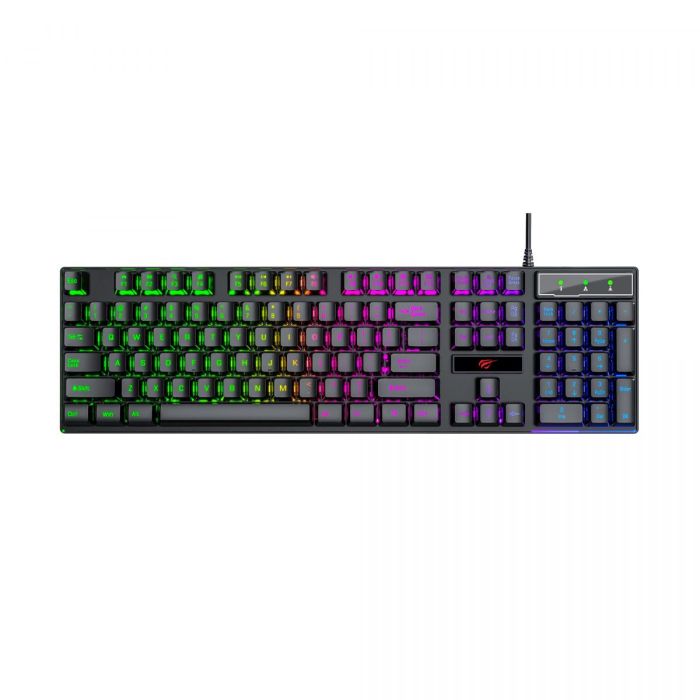 Мембранна ігрова клавіатура дротова HAVIT HV-KB101L RGB Black