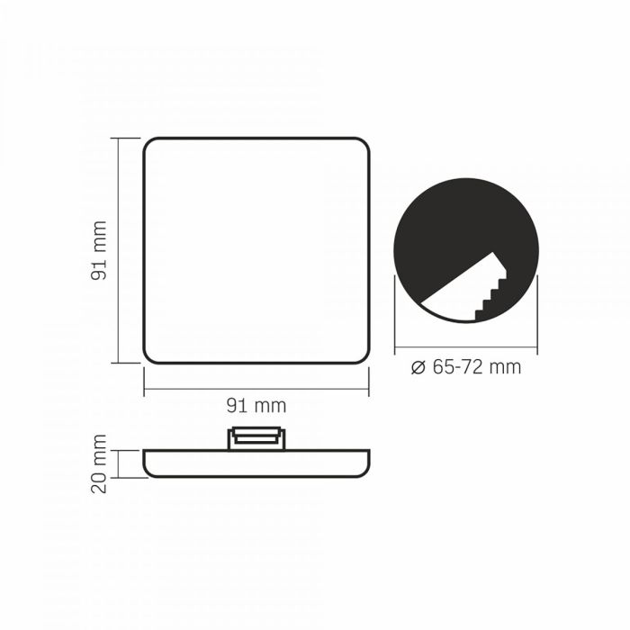 LED світильник безрамковий квадратний VIDEX VLE-DLFS-094 9W 4000K 220V