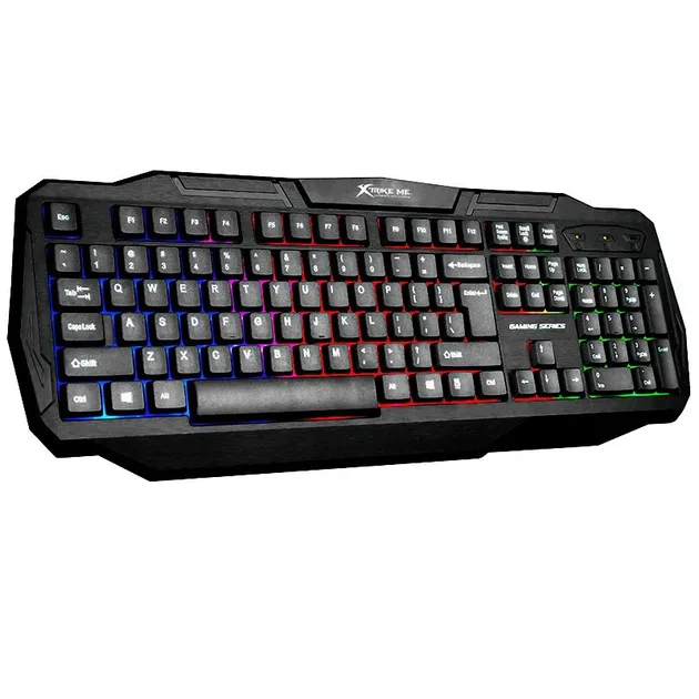Мембранна ігрова клавіатура дротова XTRIKE ME KB-302 RGB Black