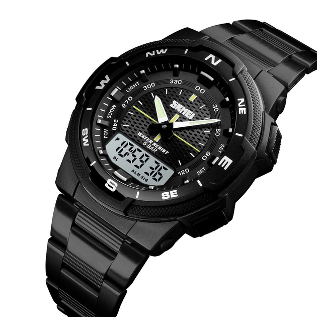 Годинник наручний чоловічий Skmei 1370BKWT Black White