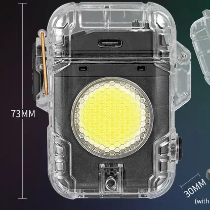 Акумуляторний LED-ліхтарик D52-2-COB з запальничкою (Чорний)