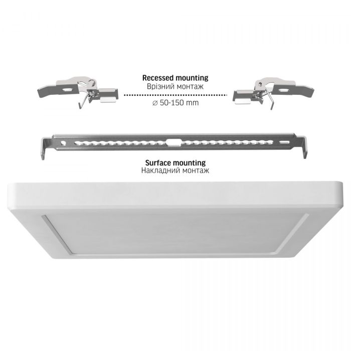 LED світильник квадратний VIDEX DL6S 18W 3000K-4000K-6500K White