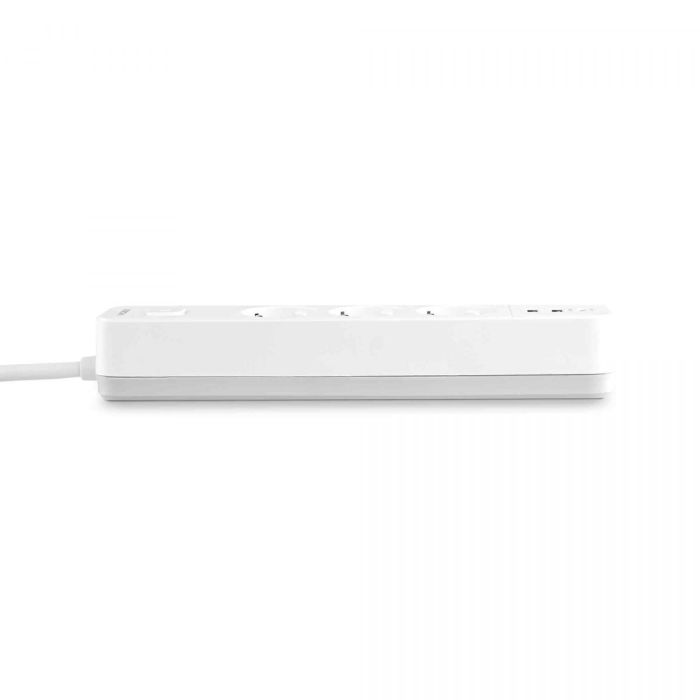 Мережевий подовжувач VIDEX ONCORD з/з 3п 3м (3x1.5мм) 2.4А 2USB+USB-C з кнопкою White
