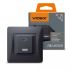 Розетка USB-A+USB-C PD20W черный графит VIDEX BINERA