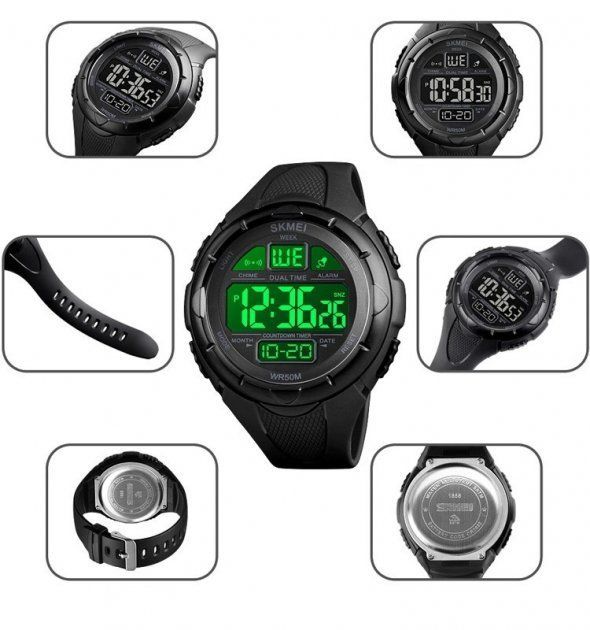 Чоловічий наручний годинник Skmei 1656 Black
