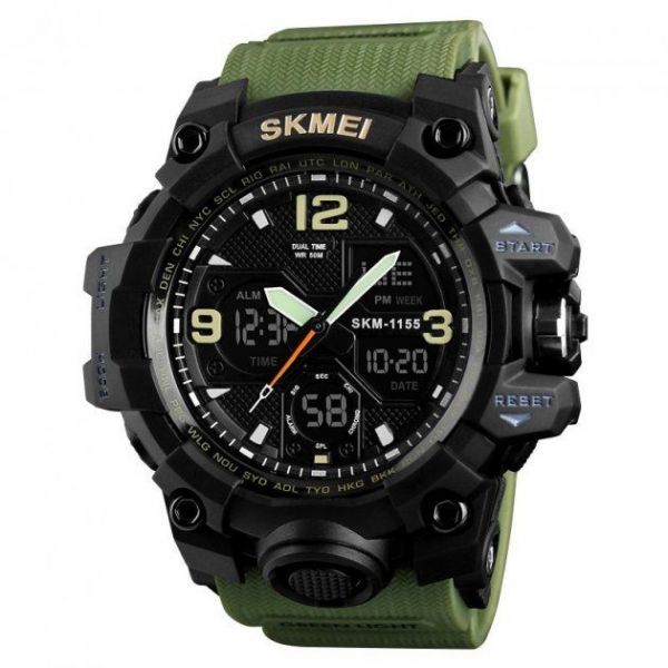 Годинник наручний чоловічий SKMEI 1155BAG (Army green)
