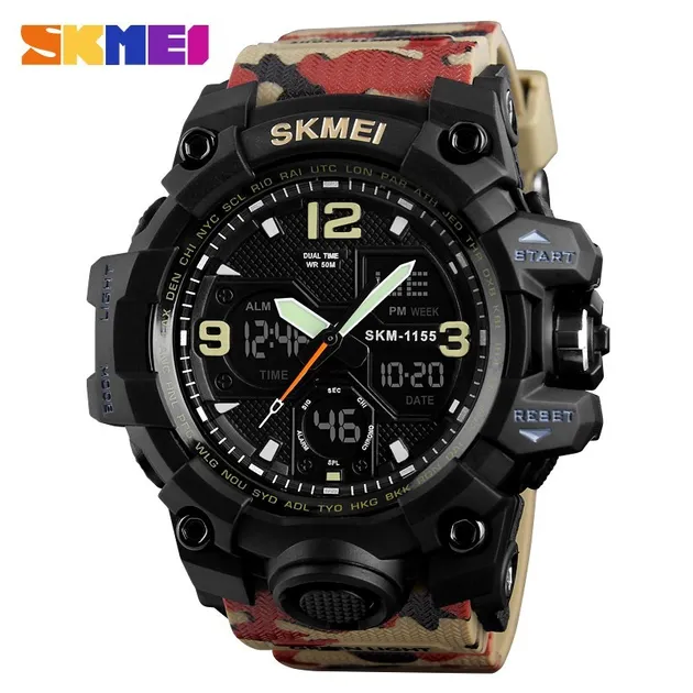 Годинник наручний чоловічий SKMEI 1155 Red Camo