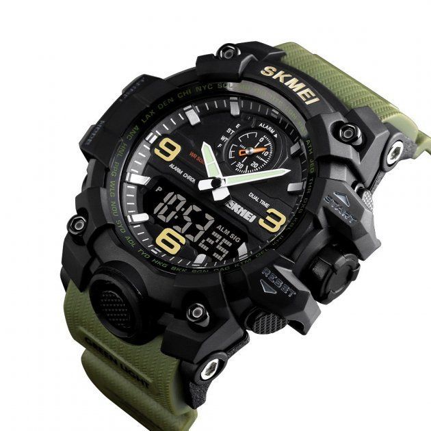 Чоловічий наручний годинник Skmei 1586 Army Green