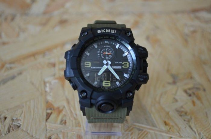 Чоловічий наручний годинник Skmei 1586 Army Green