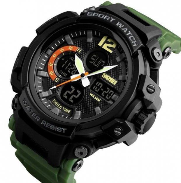 Чоловічий наручний годинник SKMEI 1343 Army Green