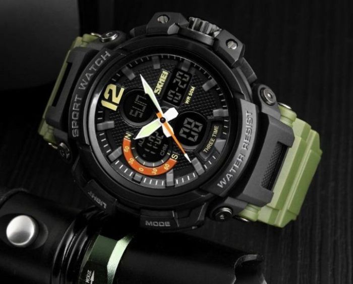 Чоловічий наручний годинник SKMEI 1343 Army Green