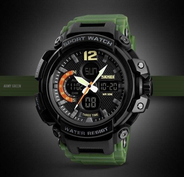 Чоловічий наручний годинник SKMEI 1343 Army Green
