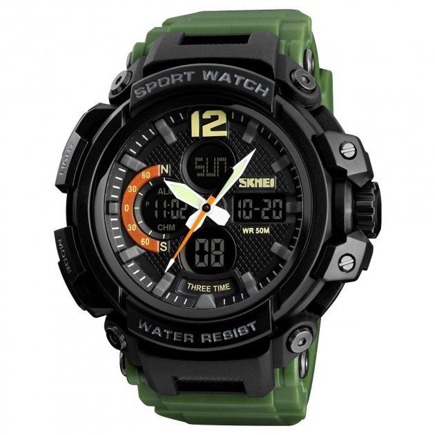 Чоловічий наручний годинник SKMEI 1343 Army Green