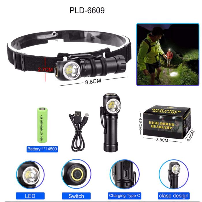 Ліхтар налобний 6609-LED 350Lm 5500K