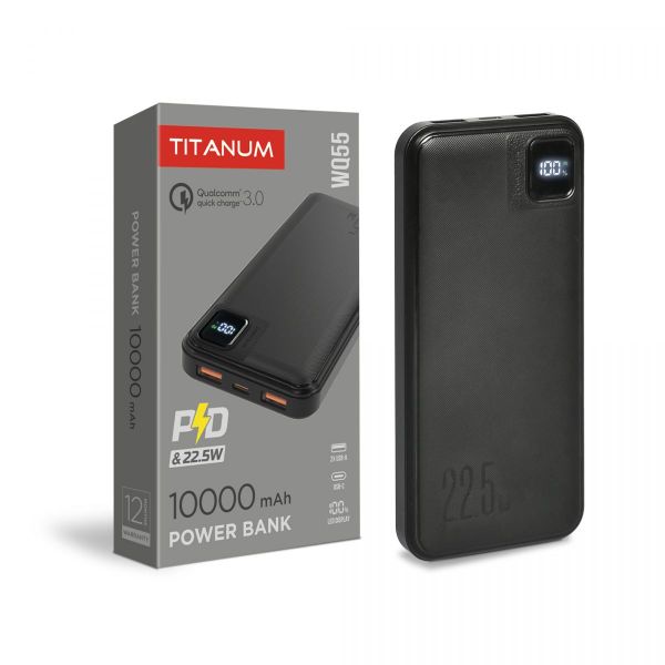 Повербанк 10000mAh TITANUM WQ55 22.5W Black