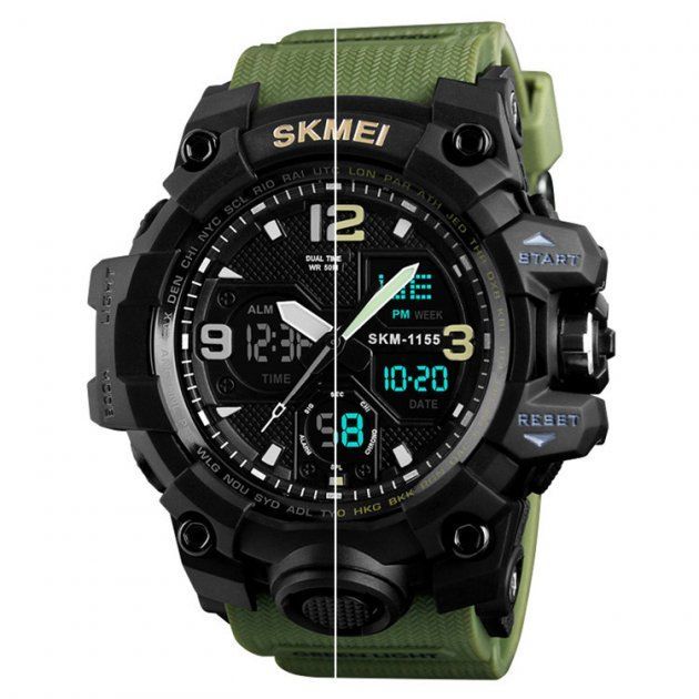 Часы наручные мужские SKMEI 1155BAG (Army green)