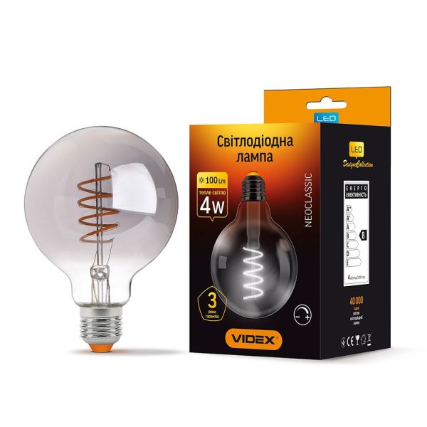 LED лампа VIDEX Filament G95FGD 4W E27 2100K