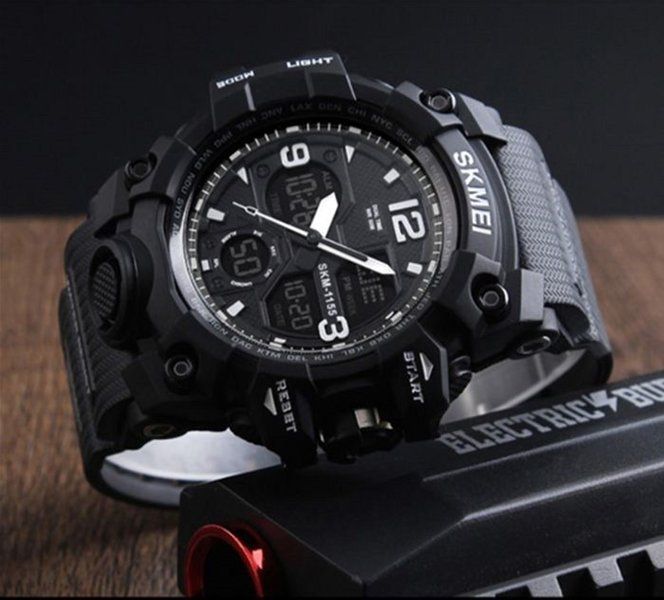 Годинник наручний чоловічий SKMEI 1155BBK (Black)