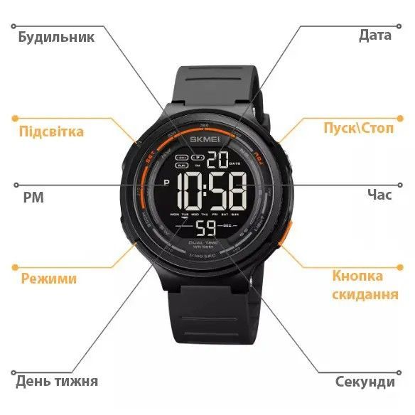 Годинник наручний чоловічий SKMEI 1841 (Black)