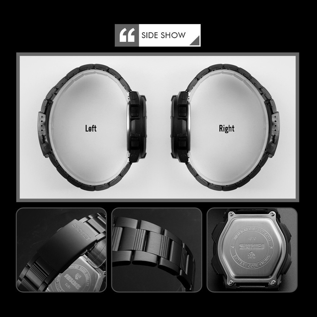 Годинник наручний чоловічий Skmei 1370BKWT Black White