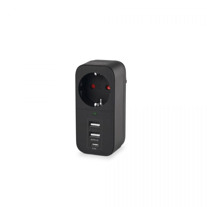 Мережевий адаптер VIDEX ONCORD з/з 1п 2.4A 2USB+USB-C Black