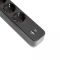 Сетевой удлинитель VIDEX ONCORD с/с 4п 3м (3x1.5мм) 3.4А USB(QC3.0) +USB-C(PD20W) с кнопкой Black