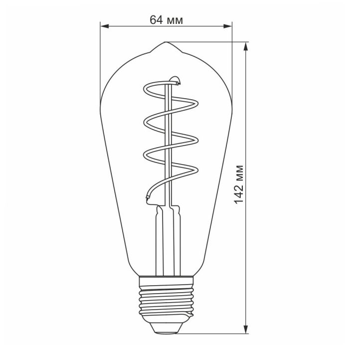 LED лампа VIDEX Filament ST64FGD 4W E27 2100K дімерна
