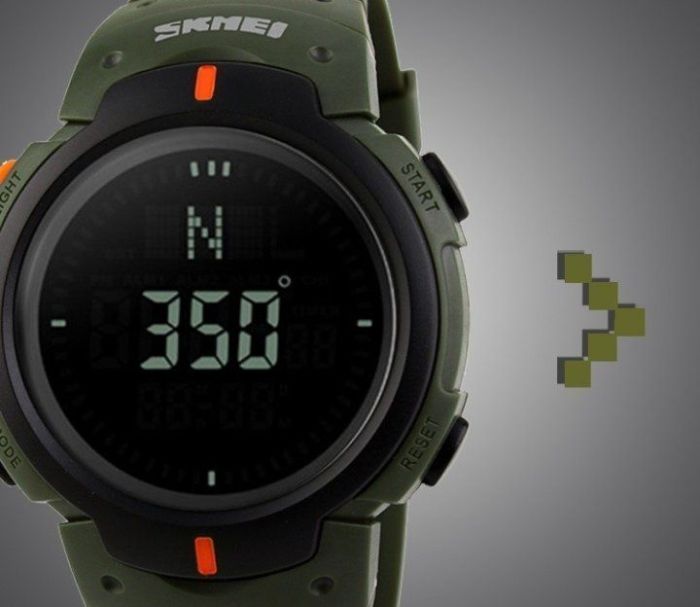 Чоловічий годинник Skmei 1231 Army Green + Compass