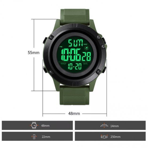 Чоловічий наручний годинник Skmei 1508 Army Green