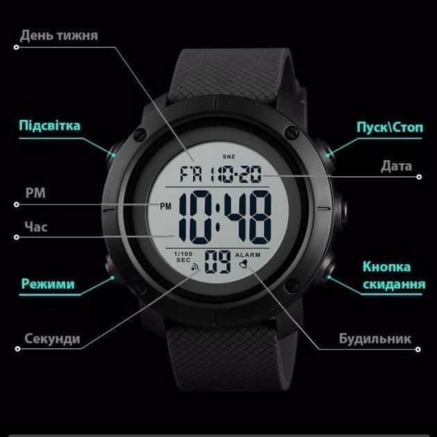 Чоловічий годинник Skmei 1434 Black