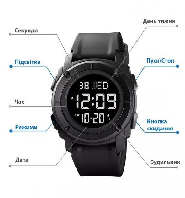 Годинник наручний чоловічий SKMEI 1853 (Black)