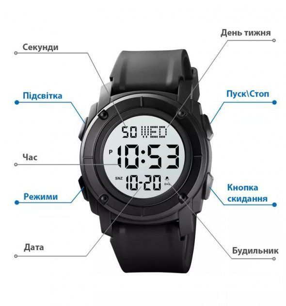 Годинник наручний чоловічий SKMEI 1853 (Black-White)