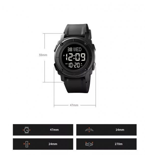 Годинник наручний чоловічий SKMEI 1853 (Black)
