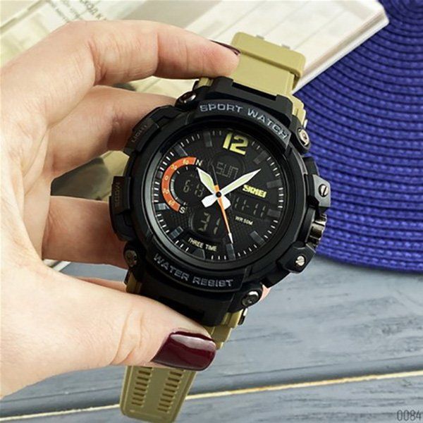 Чоловічий наручний годинник SKMEI 1343 Khaki