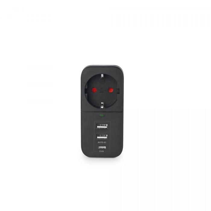 Мережевий адаптер VIDEX ONCORD з/з 1п 2.4A 2USB+USB-C Black