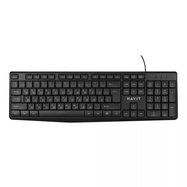 Дротова клавіатура HAVIT KB206 USB Чорна
