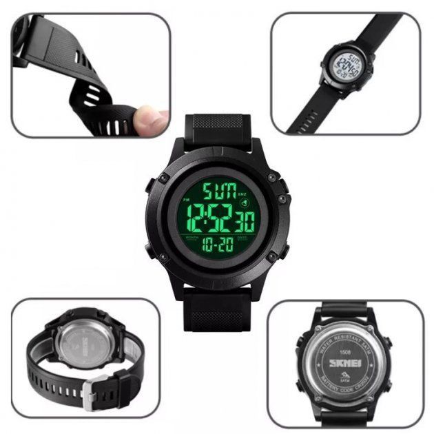 Чоловічий наручний годинник Skmei 1508 Black