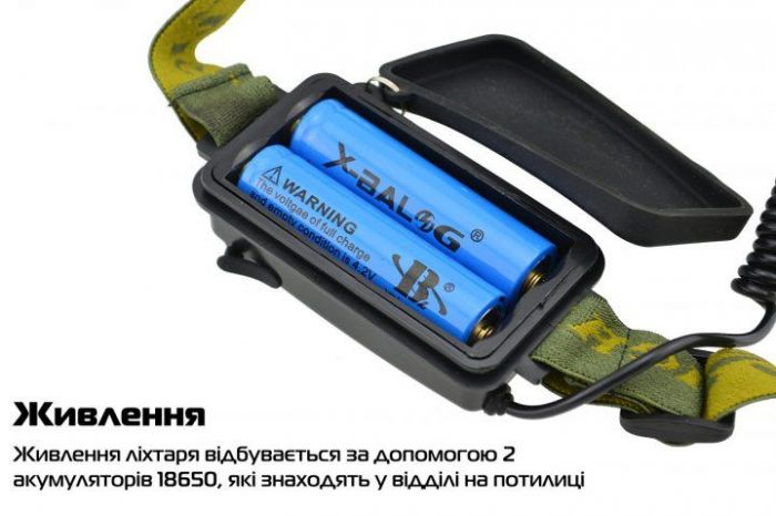 Фонарик налобный с датчиком движения Police BL-6616