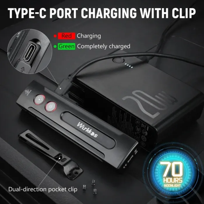 Портативний світлодіодний ліхтарик Wurkkos HD01 PRO 1200Lm 6500K