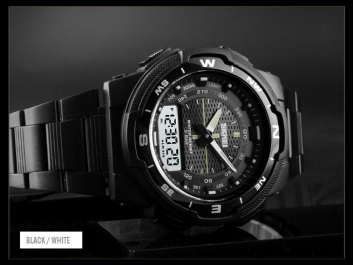 Годинник наручний чоловічий Skmei 1370BKWT Black White