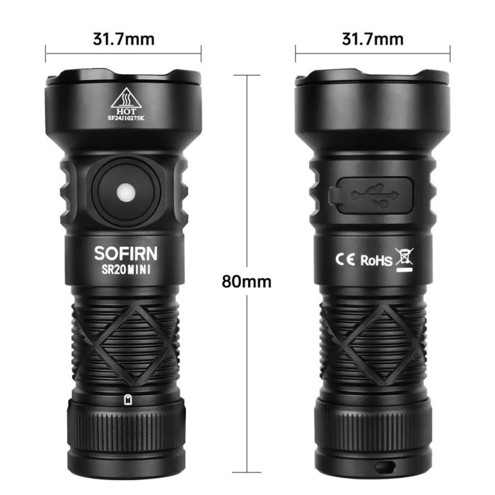 Кишеньковий ліхтарик із червоним світлом Sofirn SR20 Mini 1200Lm 5700K