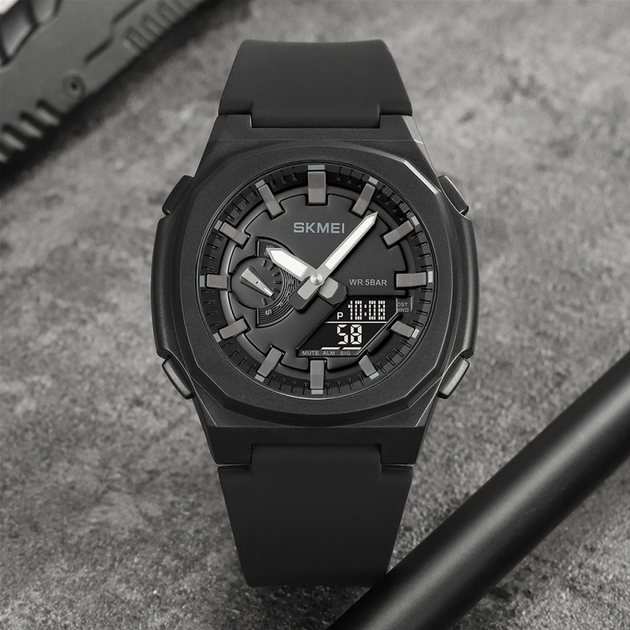 Чоловічий годинник Skmei 2091BKGYBK Black-Black