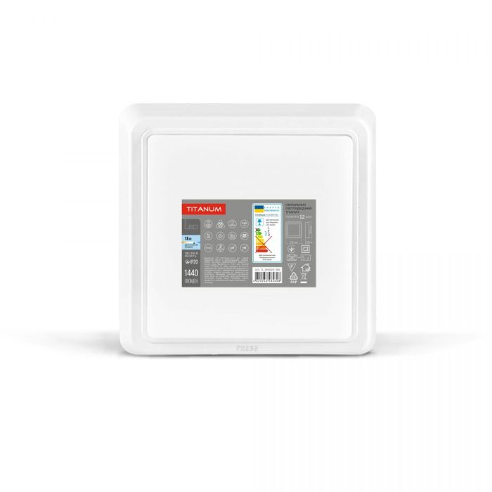 LED Світильник квадратний накладний TITANUM 18W 5000K 220V